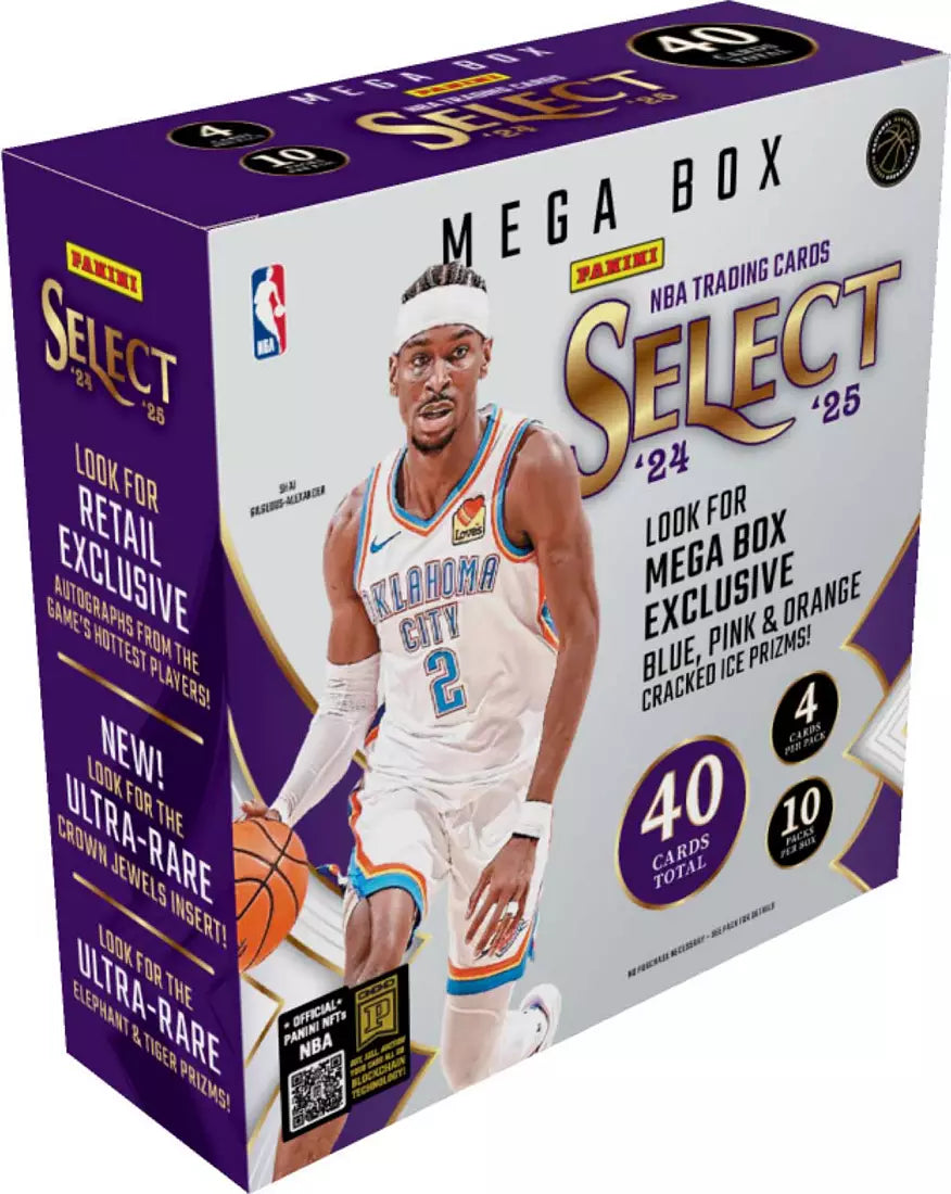2024/25 Panini Select Basketball Mega Box (Blue Pink Orange Cracked Ice)