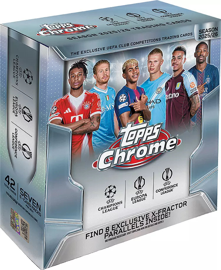 2025/26 Topps Chrome UEFA Club Competitions Soccer Mega Box