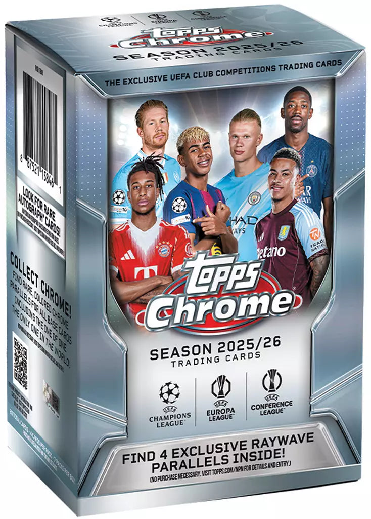 2025/26 Topps Chrome UEFA Club Competitions Soccer Blaster Box